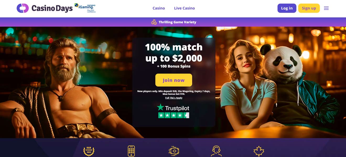 Casino Days welcome bonus