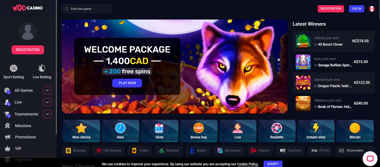 Woo casino welcome pakage